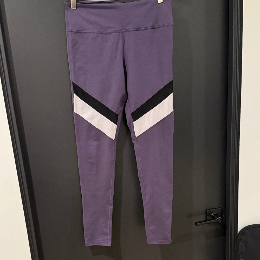 Mono B Purple Leggings with Black and White Accents